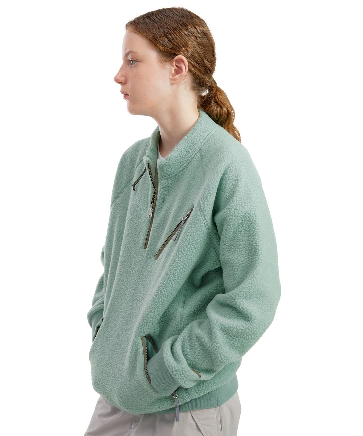 썬러브투어(SUNLOVETOUR) Zip Player Fleece Pullover Light Teal