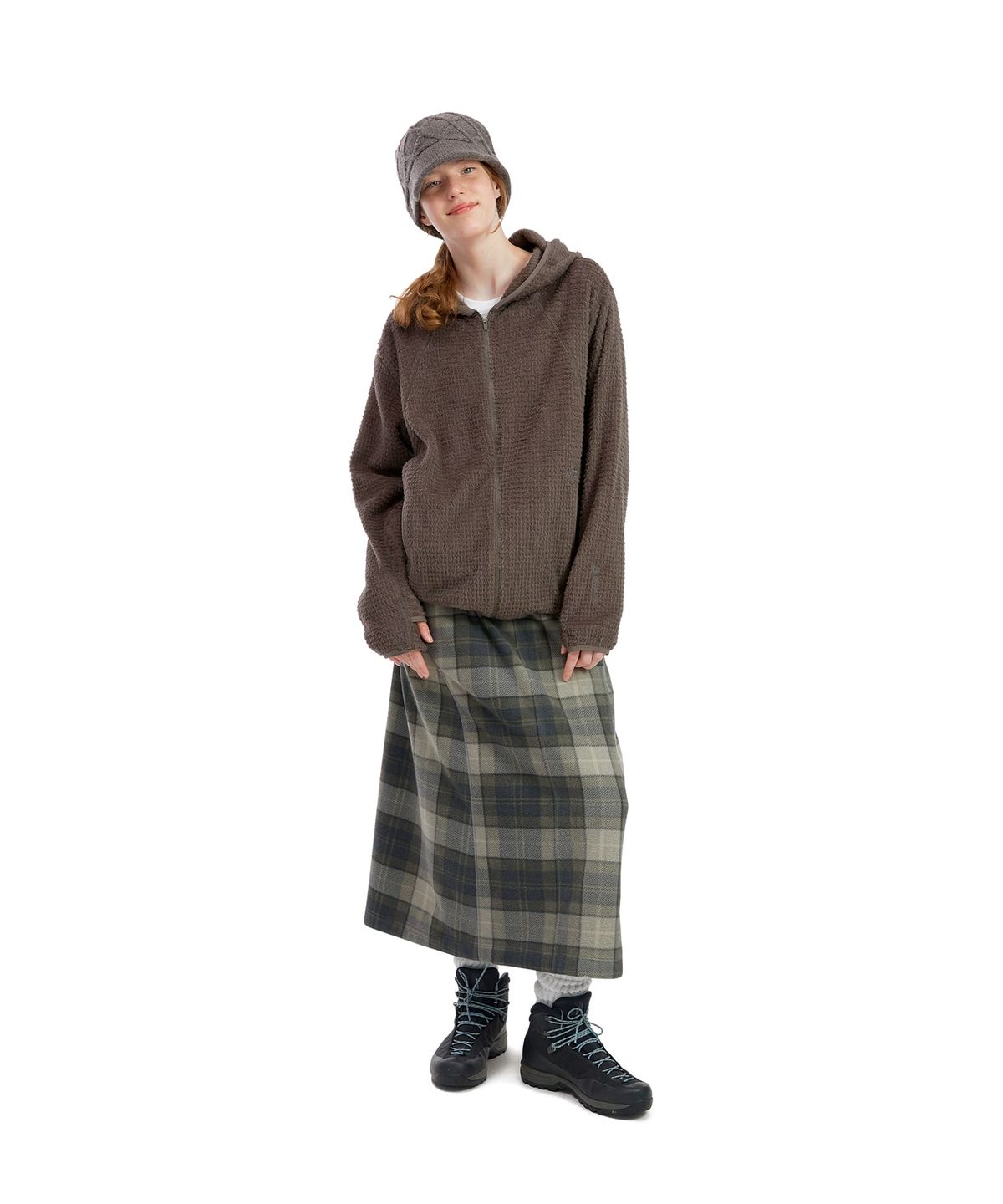 썬러브투어(SUNLOVETOUR) Fleece Long Skirt Grey