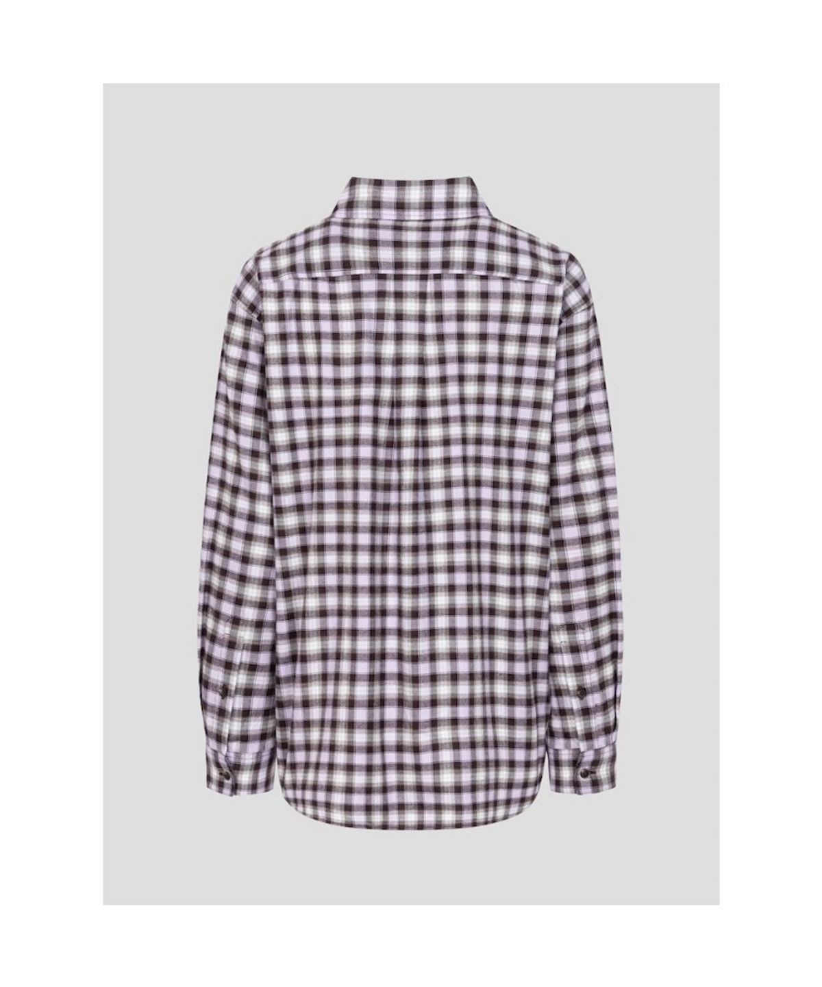빈폴 레이디스(BEANPOLE LADIES) 기모 체크 오버핏 셔츠  라벤더 (BF5964C03T)