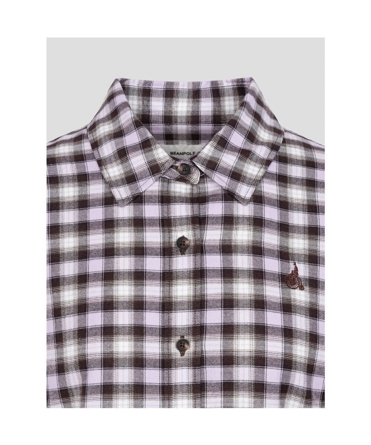 빈폴 레이디스(BEANPOLE LADIES) 기모 체크 오버핏 셔츠  라벤더 (BF5964C03T)