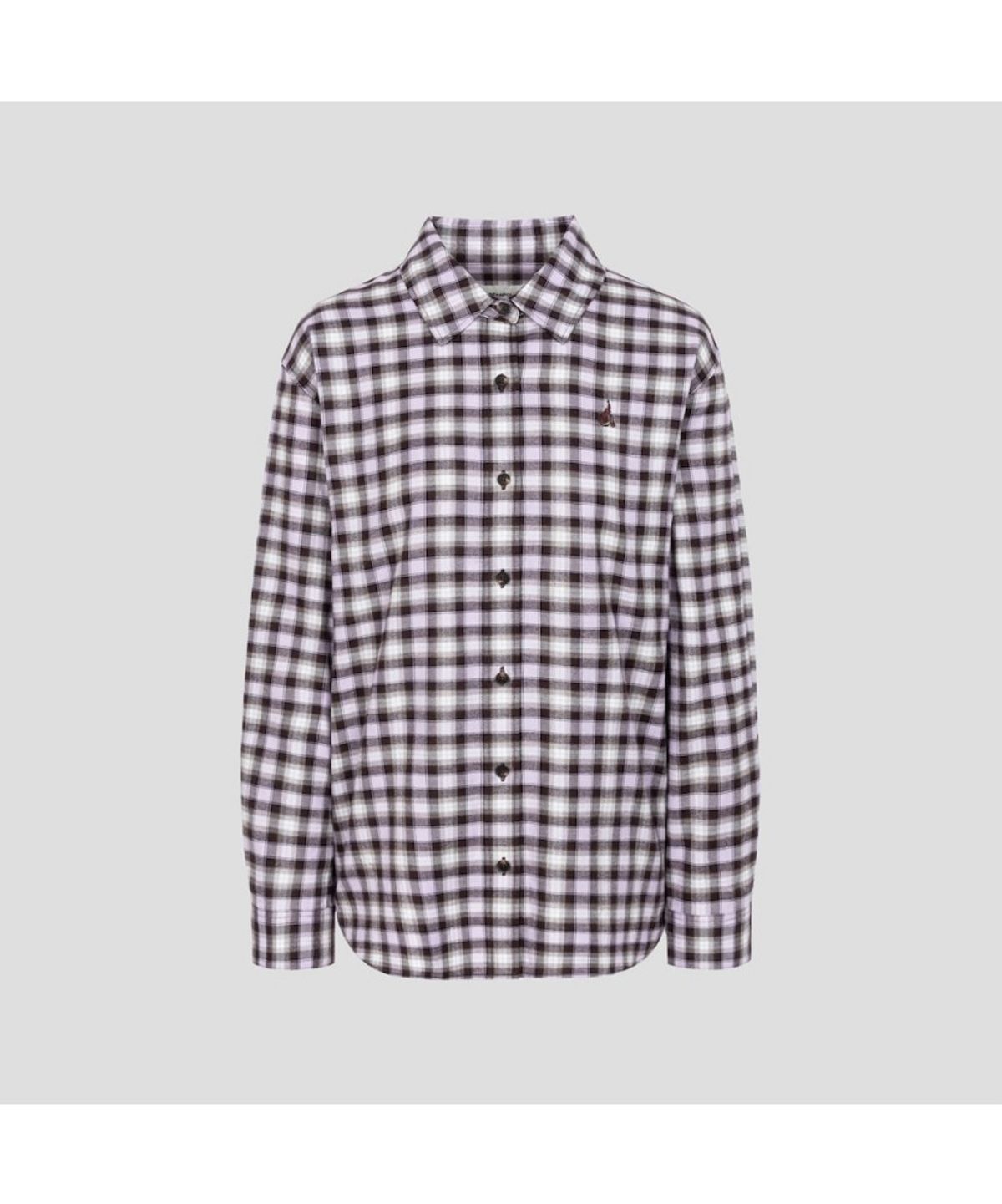 빈폴 레이디스(BEANPOLE LADIES) 기모 체크 오버핏 셔츠  라벤더 (BF5964C03T)