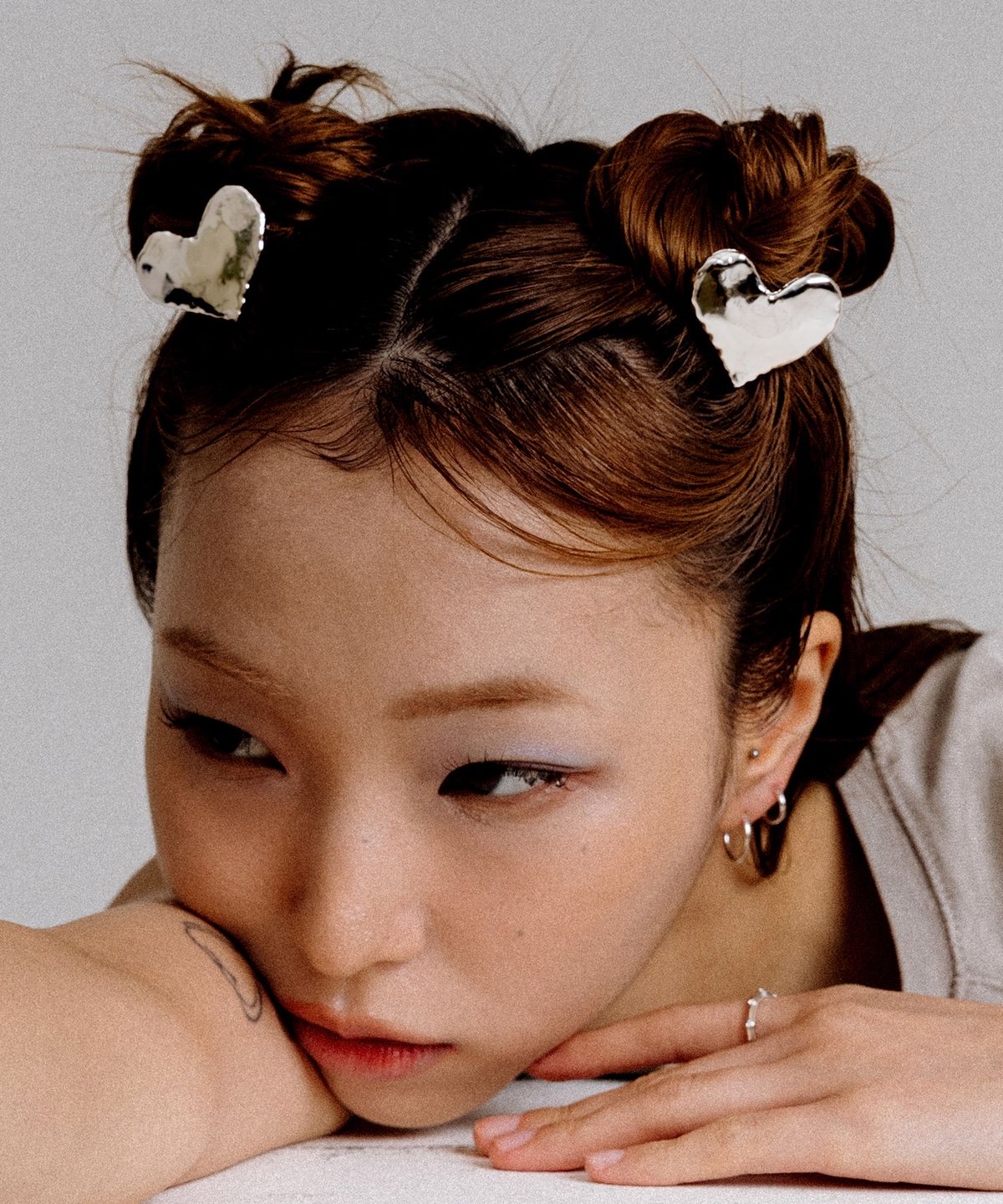 스칼렛또(SCALETTO) UR014 Heart / Star Textured Hairpin Set