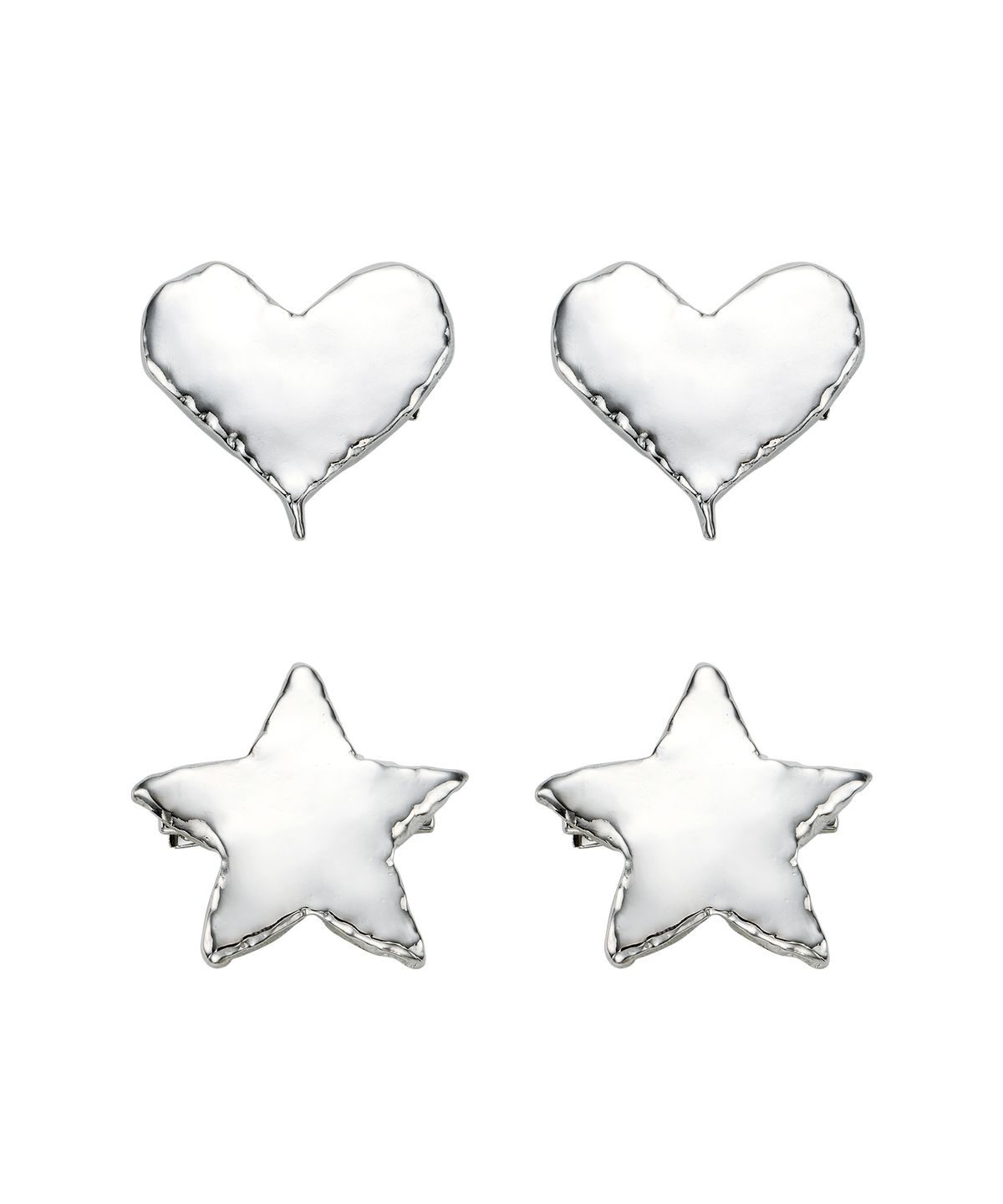 스칼렛또(SCALETTO) UR014 Heart / Star Textured Hairpin Set