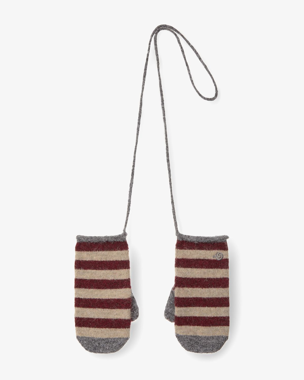 에이이에이이(AEAE) STRIPE MITTEN GLOVES [BURGUNDY]