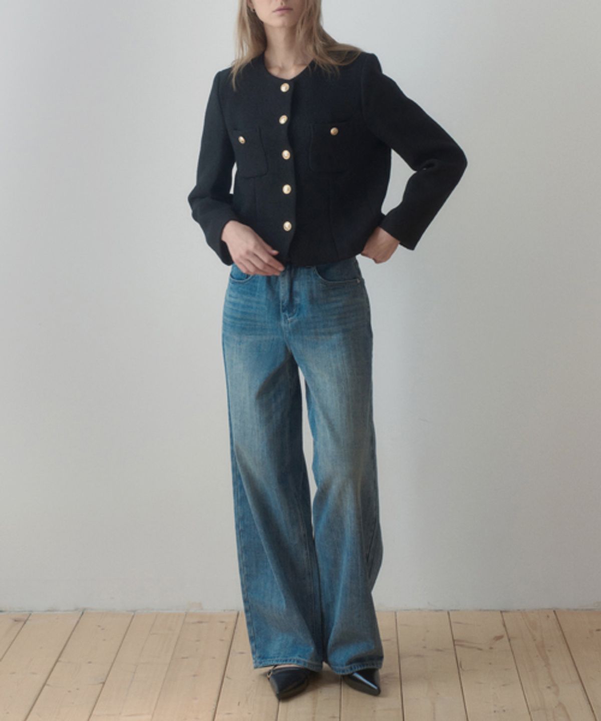 헤인트(HAINT) LOOSE WIDE TAPERED DENIM PANTS_BLUE