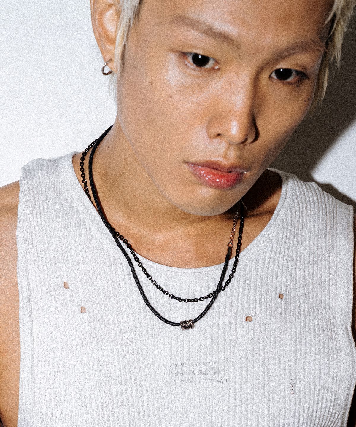 스칼렛또블랙(SCALETTOBLACK) URM006 Black Pipe Pendant Leather Necklace