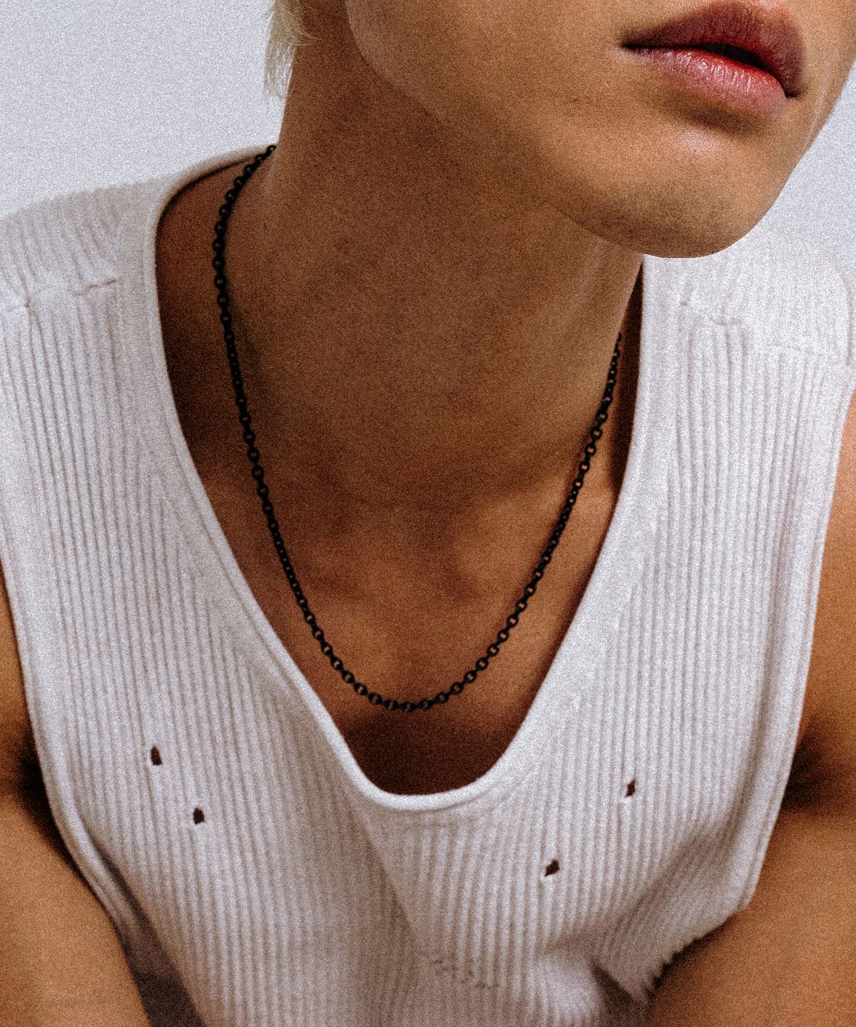 스칼렛또블랙(SCALETTOBLACK) URM007 Black Round Chain Necklace