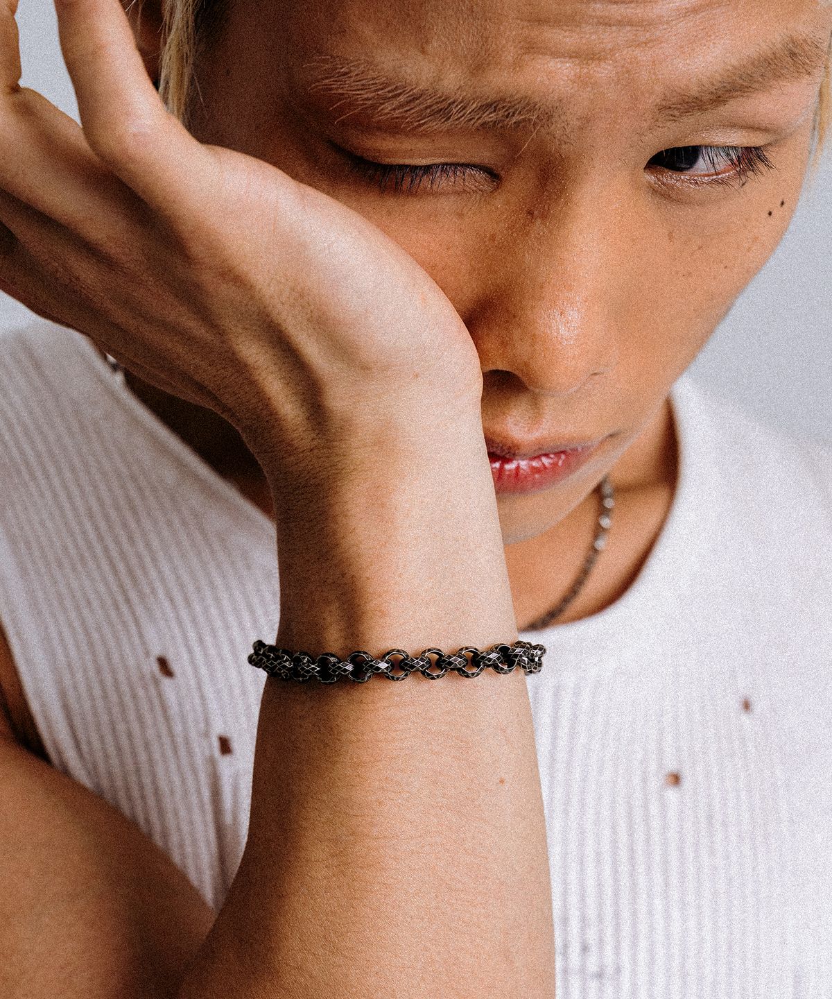 스칼렛또블랙(SCALETTOBLACK) URM012 Destroyed Chain Bracelet
