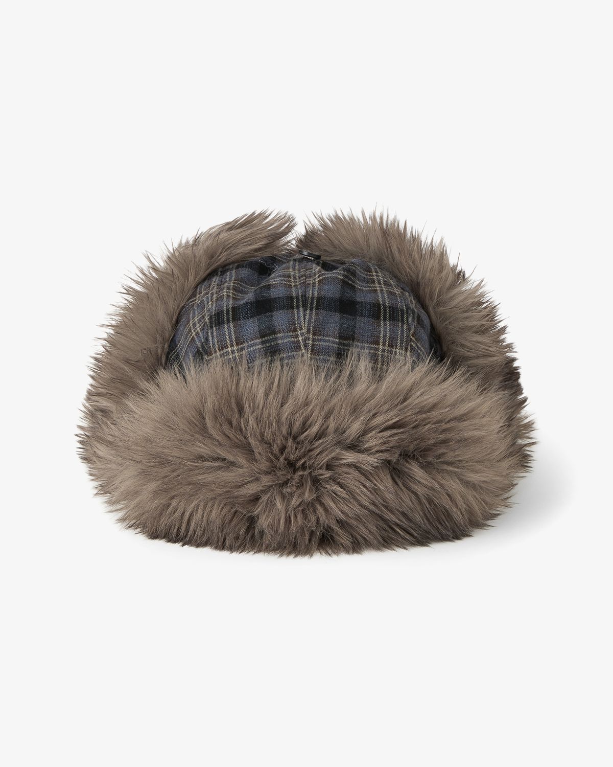 에이이에이이(AEAE) FUR TROOPER HAT [CHECK BLUE]