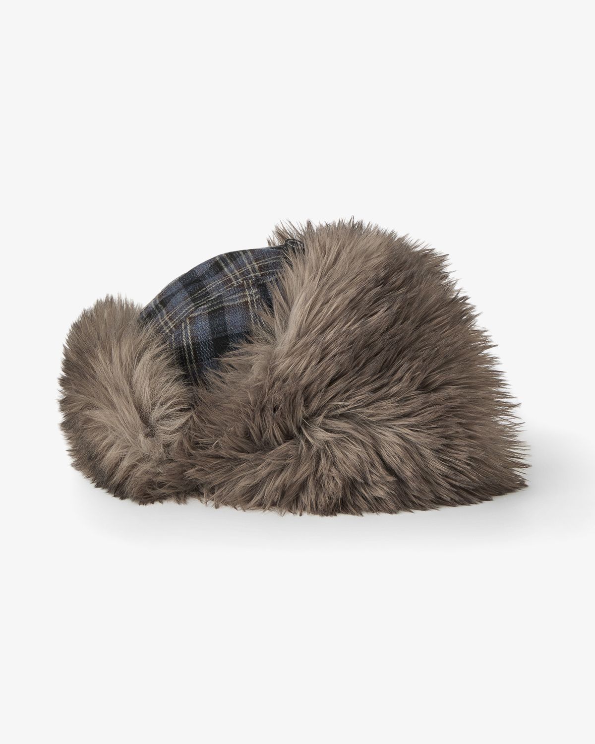 에이이에이이(AEAE) FUR TROOPER HAT [CHECK BLUE]