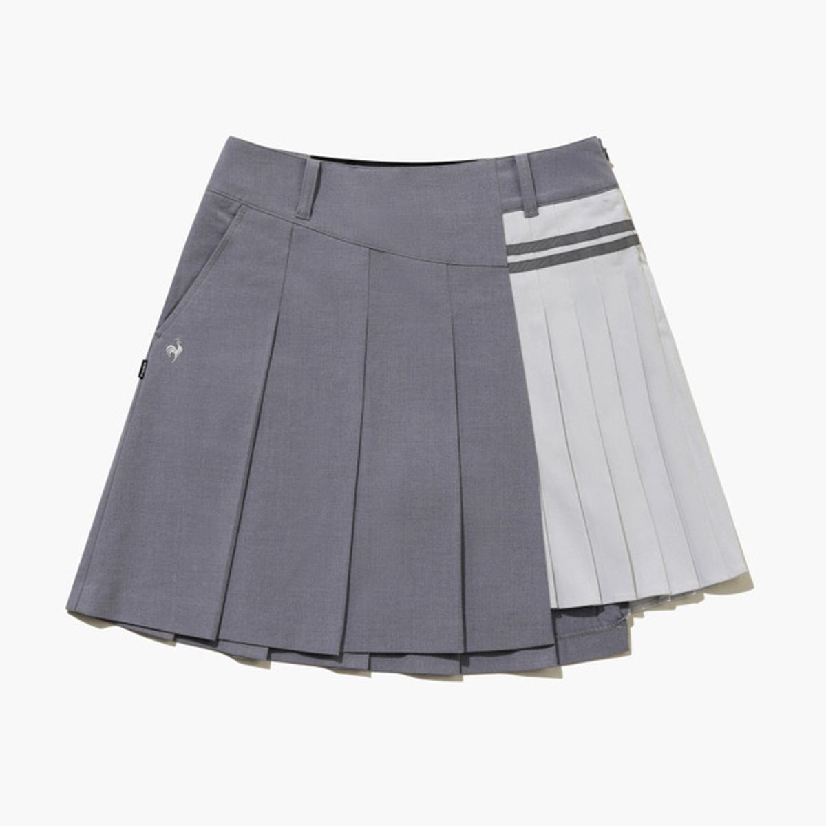 르꼬끄 골프(LECOQ GOLF) 여성 배색 플리츠 스커트 _MGRY GQ422LSKO1