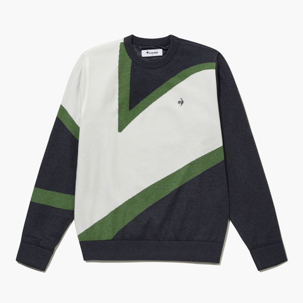 르꼬끄 골프(LECOQ GOLF) 남성 방풍 그래픽 라운드 스웨터 _CHCL GQ421MKPO1