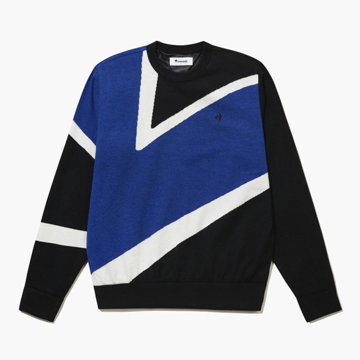 르꼬끄 골프(LECOQ GOLF) 남성 방풍 그래픽 라운드 스웨터 _BLCK GQ421MKPO1