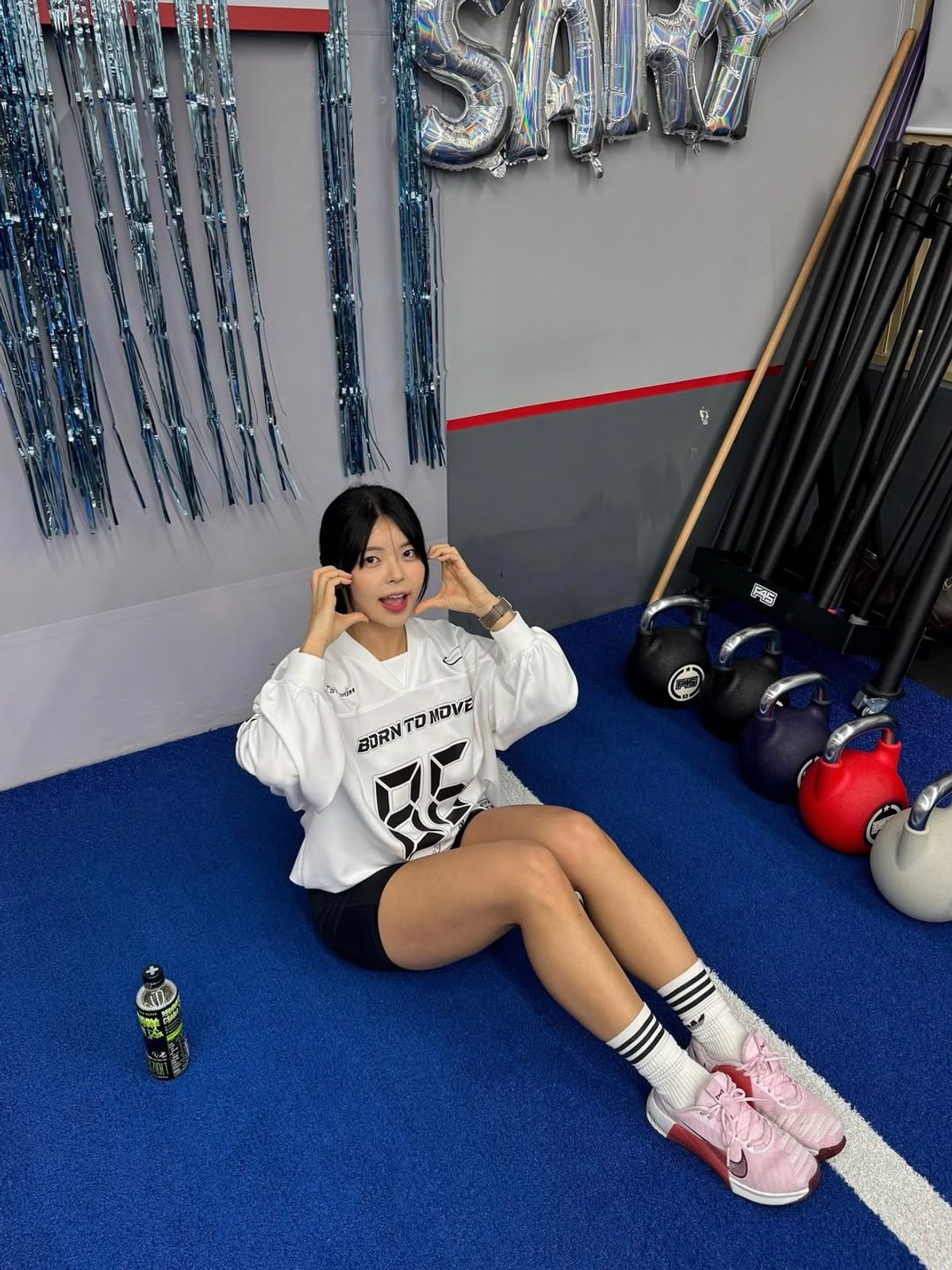 레이지비(LAZYBEE) 자이언트핏 긴팔티 럭비져지 오버핏 헬스 짐웨어 맨투맨 러닝 저지 블록코어 M 블랙2