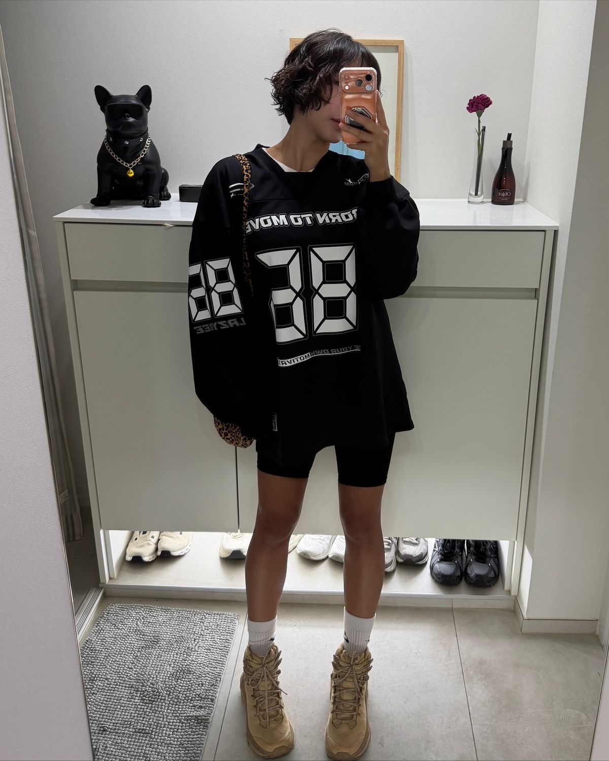 레이지비(LAZYBEE) 자이언트핏 긴팔티 럭비져지 오버핏 헬스 짐웨어 맨투맨 러닝 저지 블록코어 M 블랙2