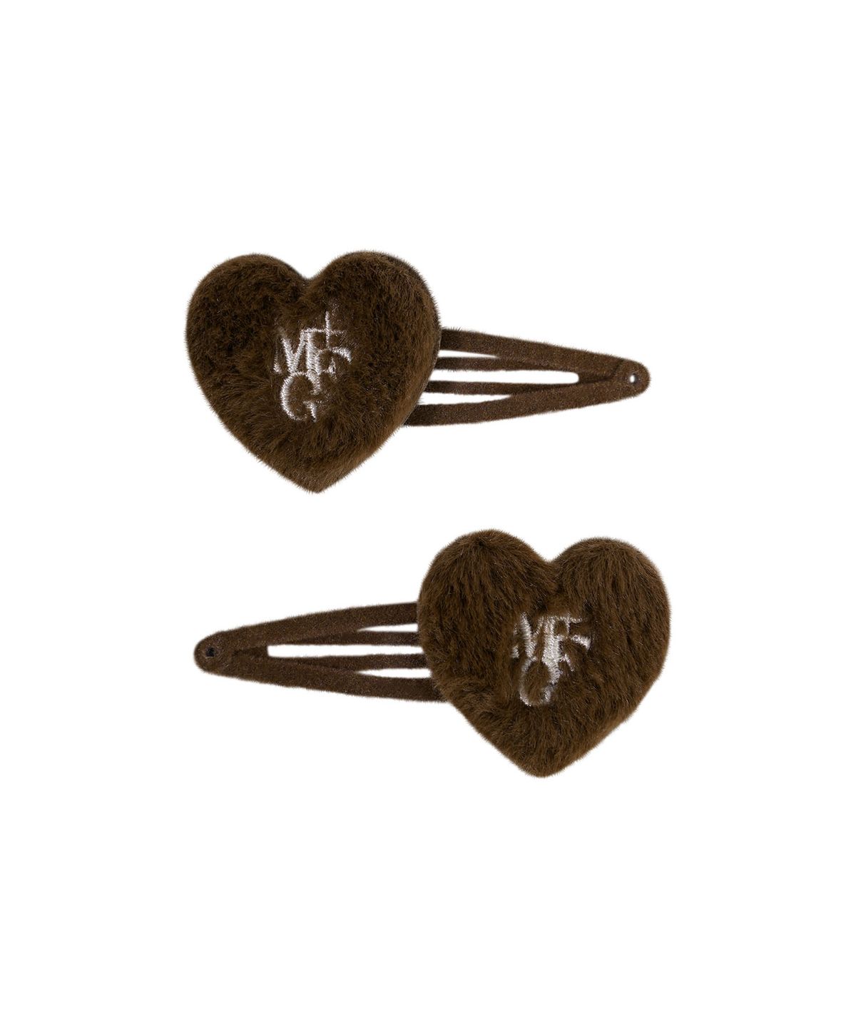 마리떼 키즈(MARITHÉ KIDS) KIDS W FUR HEART HAIR PIN 2PACK brown