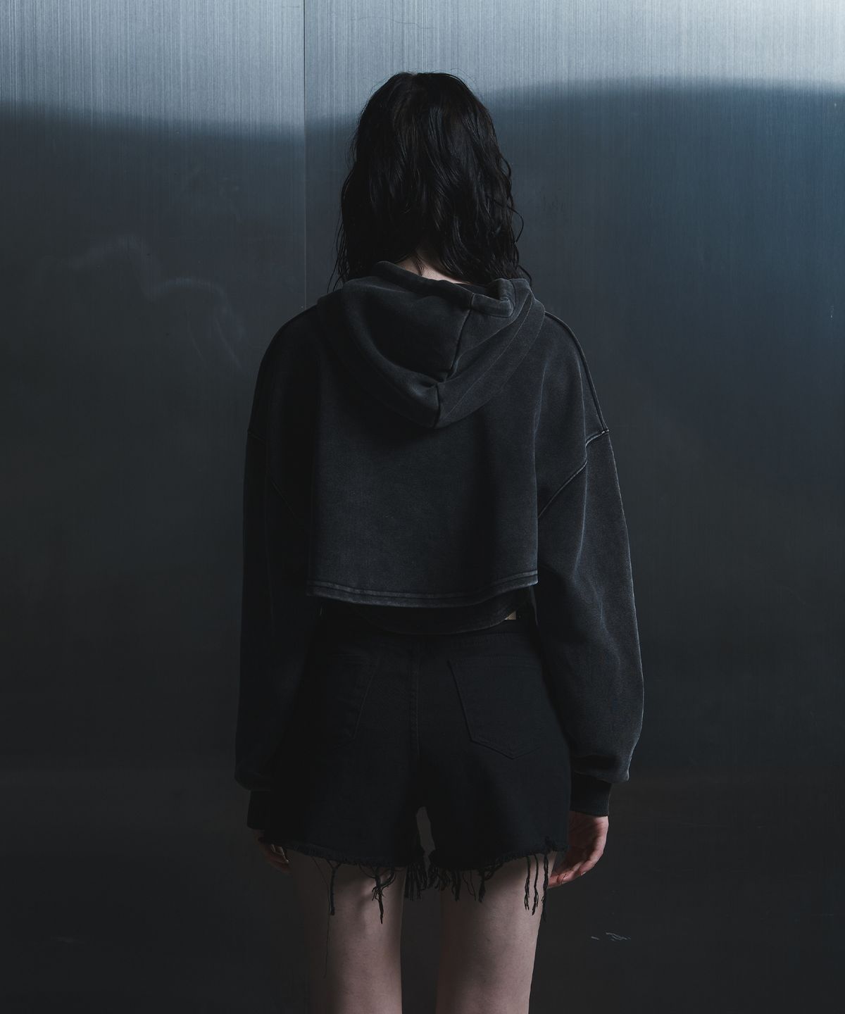 아크라이브(ARCLIVE) 크롭 레이어드 후드T (dark gray)