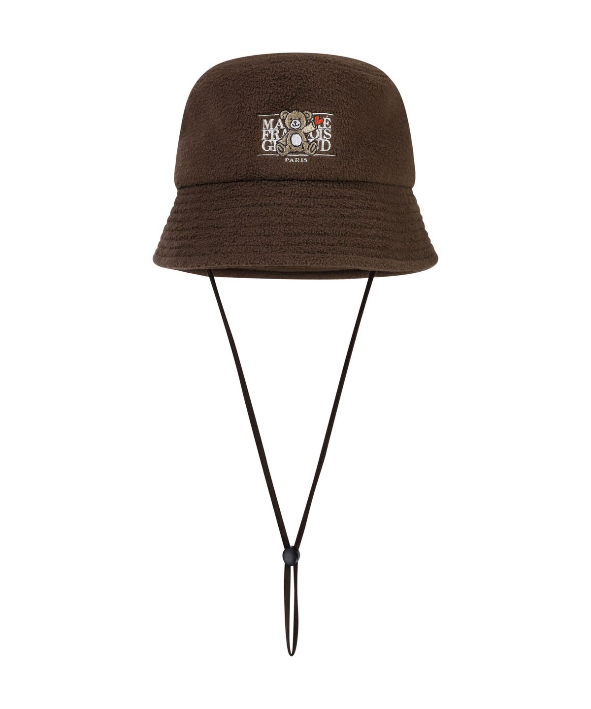 마리떼 키즈(MARITHÉ KIDS) KIDS BEAR CLASSIC LOGO FLEECE BUCKET HAT brown