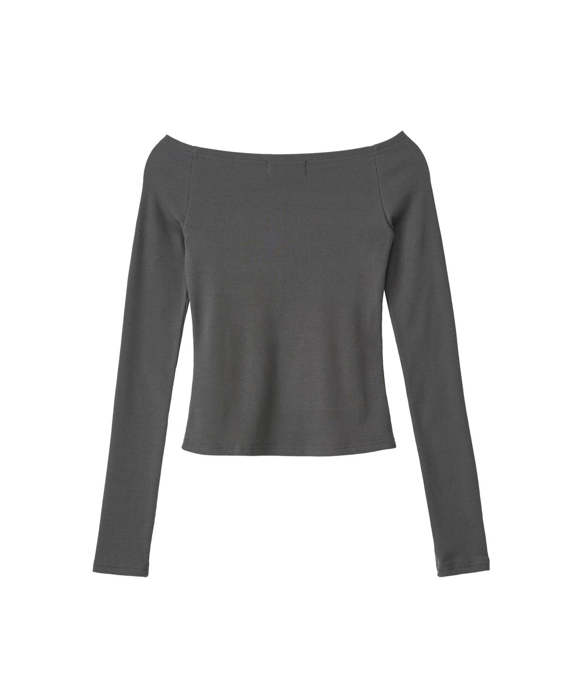 아크라이브(ARCLIVE) 골지 슬림 오프숄더 T (dark gray)