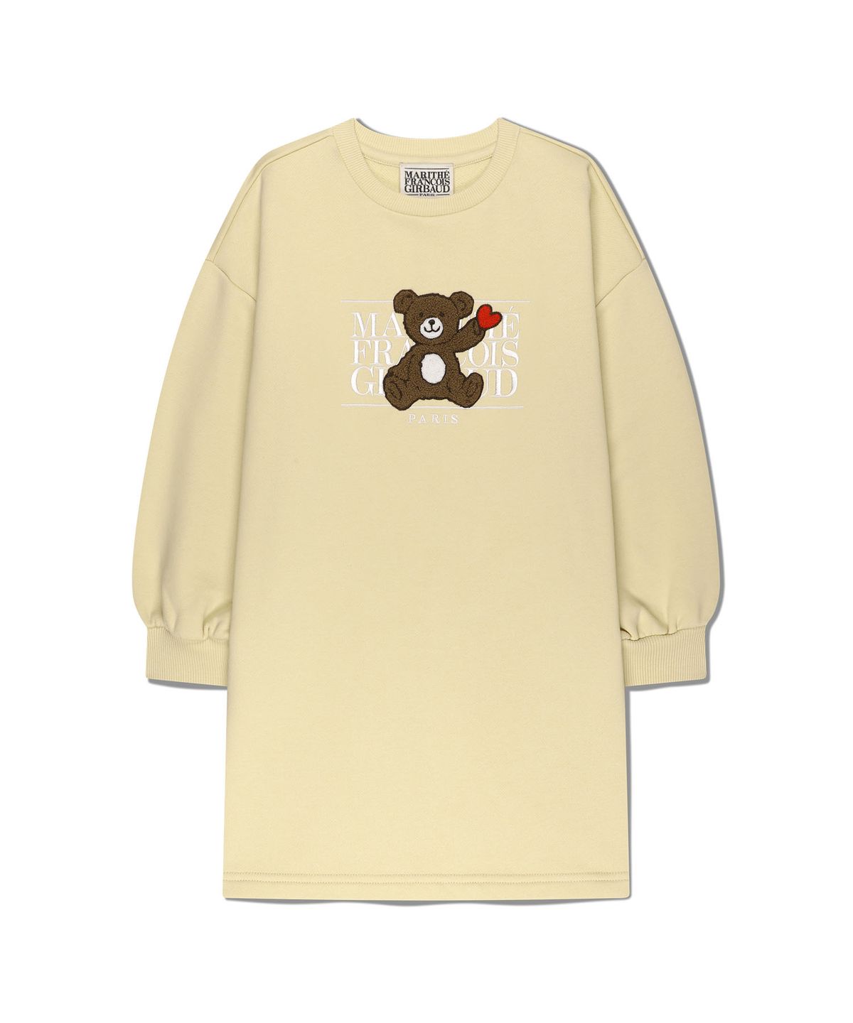 마리떼 키즈(MARITHÉ KIDS) KIDS BEAR CLASSIC LOGO SWEAT DRESS (BRUSHED) light yellow