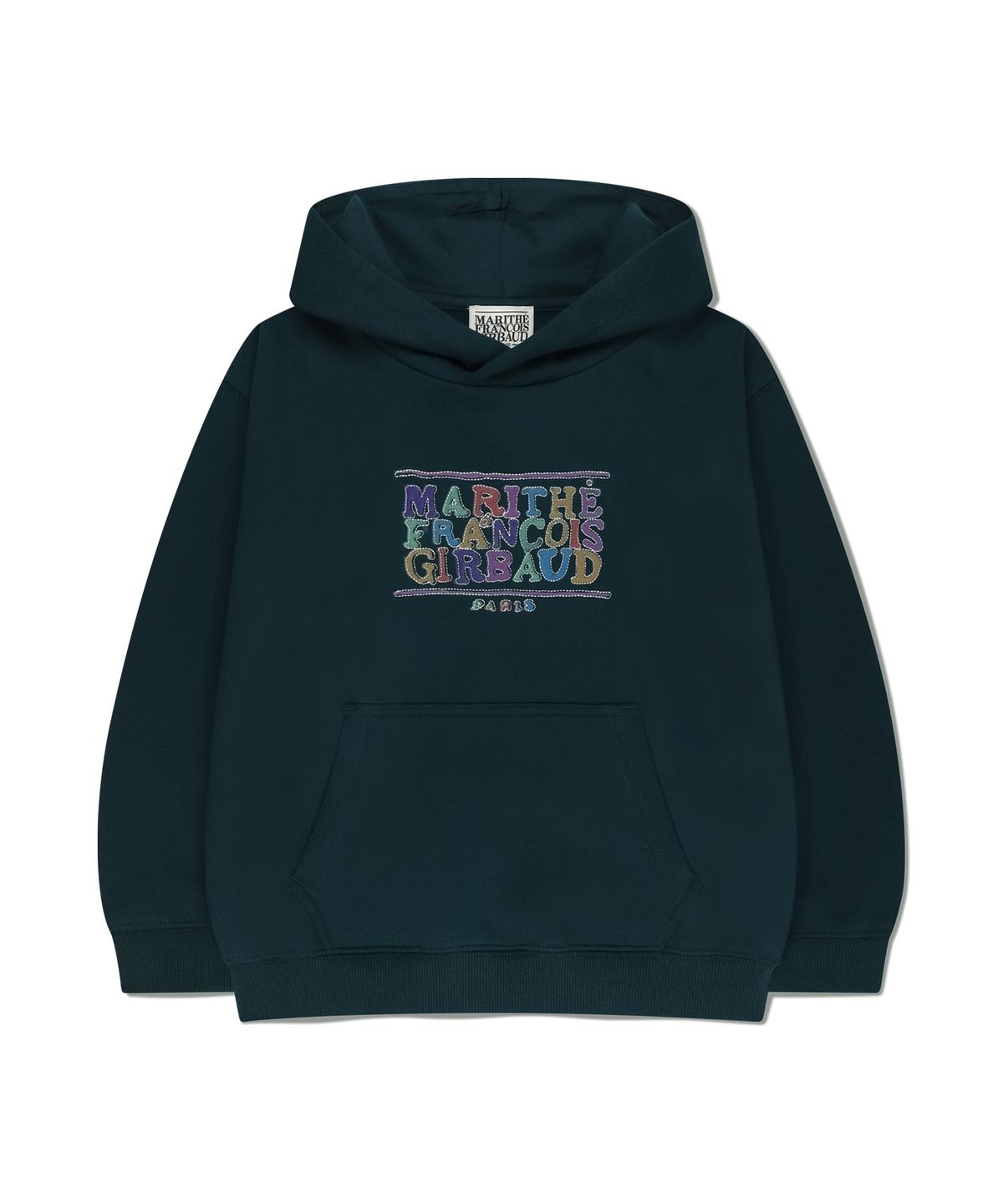 마리떼 키즈(MARITHÉ KIDS) KIDS DOODLE CLASSIC LOGO HOODIE (BRUSHED) dark green