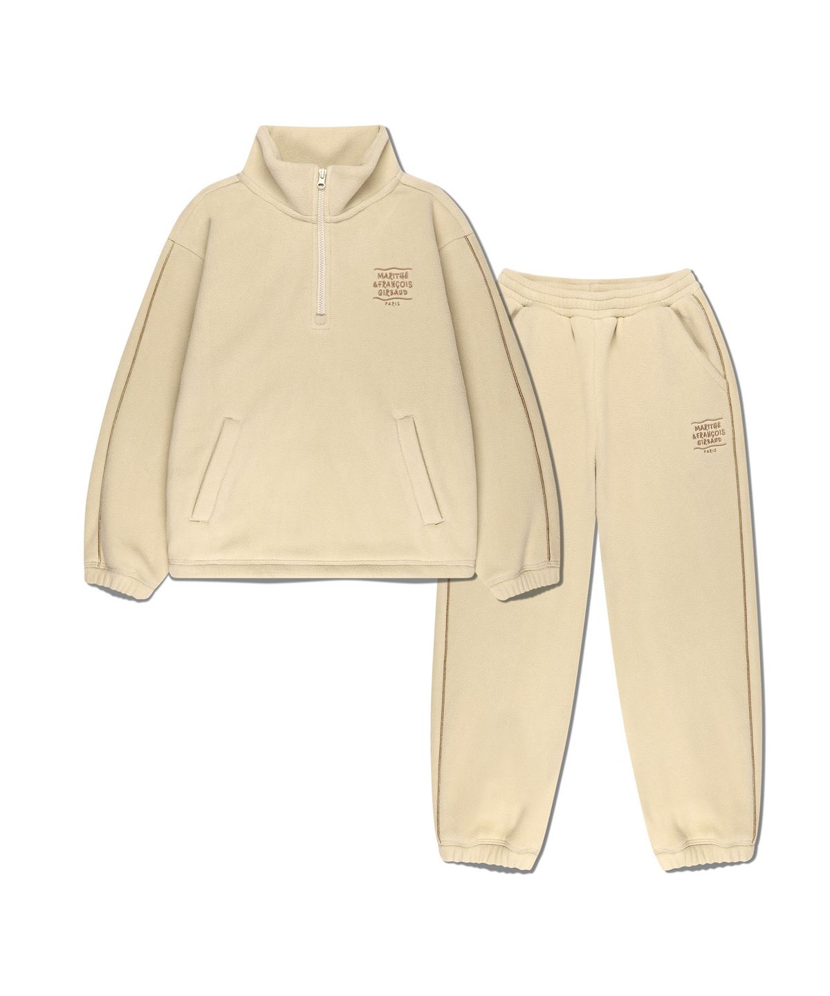 마리떼 키즈(MARITHÉ KIDS) KIDS HALF ZIP-UP FLEECE SET-UP beige