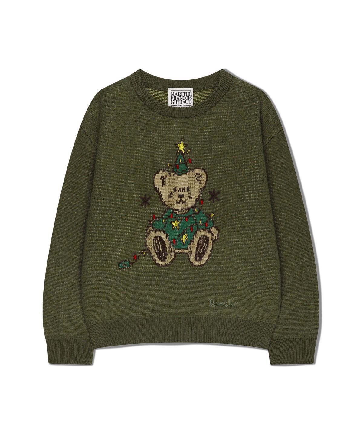 마리떼 키즈(MARITHÉ KIDS) KIDS HOLIDAY BEAR KNIT PULLOVER khaki