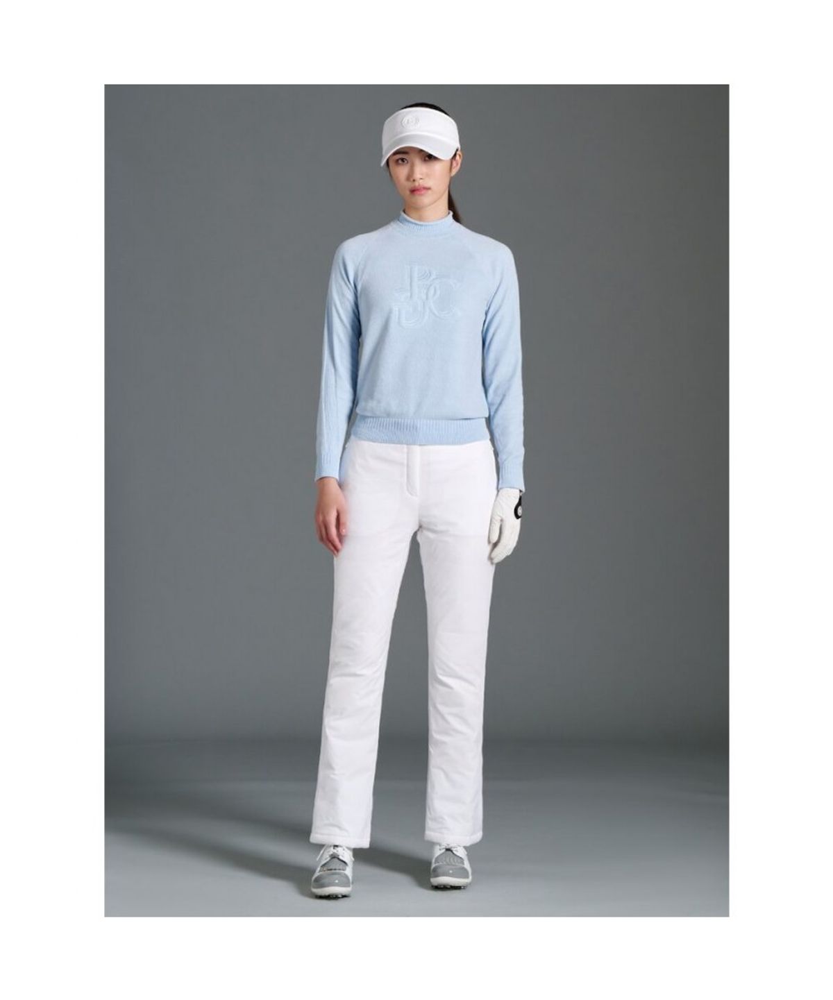 빈폴골프(BEANPOLE GOLF) 여성 원포인트 이중넥 풀오버 - 스카이 블루