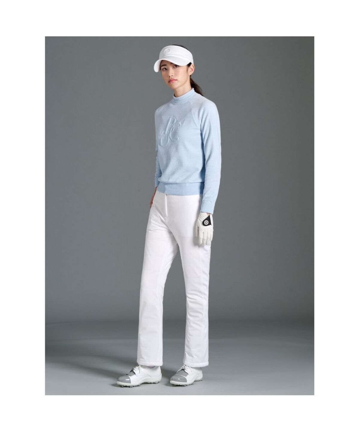 빈폴골프(BEANPOLE GOLF) 여성 원포인트 이중넥 풀오버 - 스카이 블루