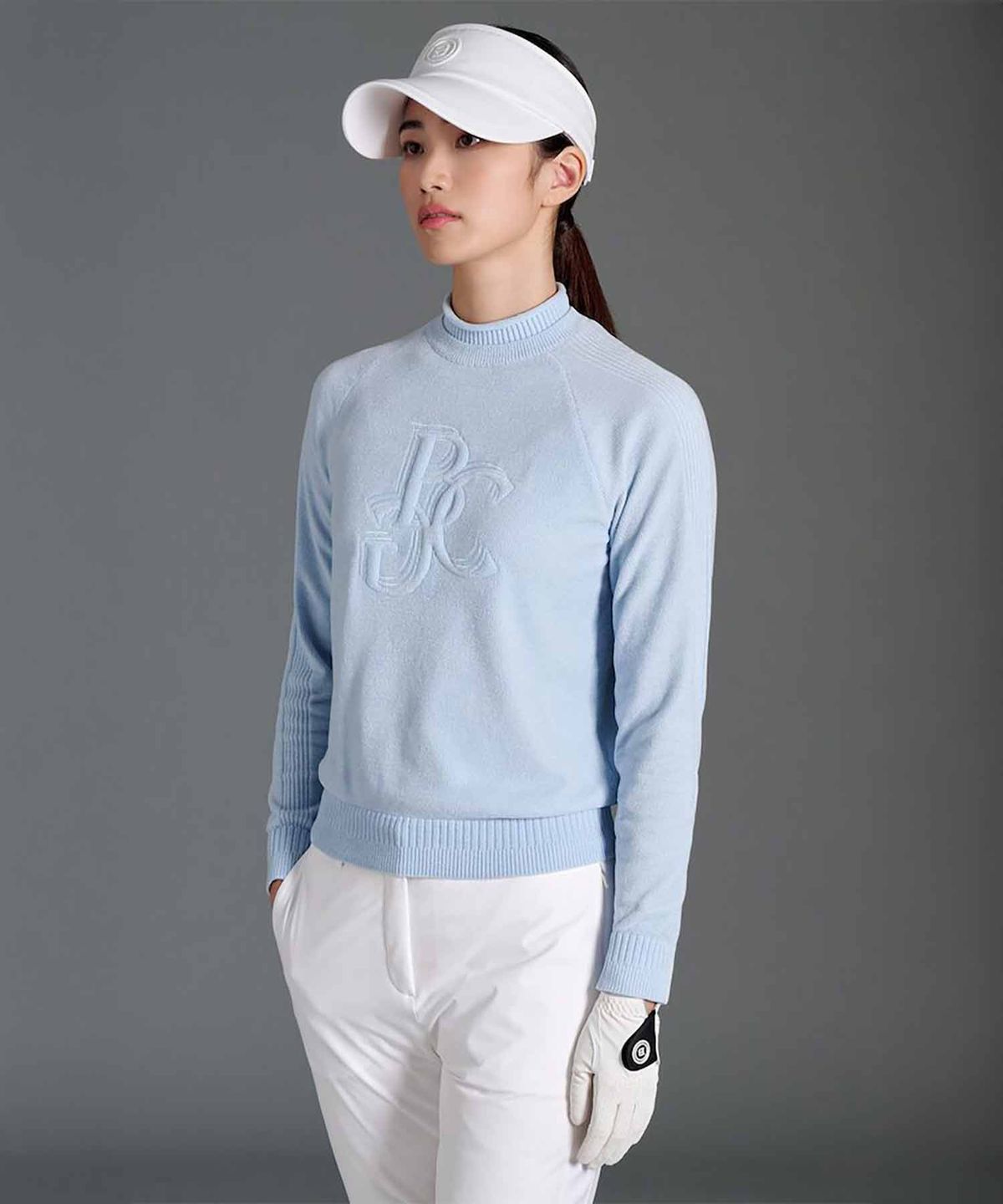 빈폴골프(BEANPOLE GOLF) 여성 원포인트 이중넥 풀오버 - 스카이 블루