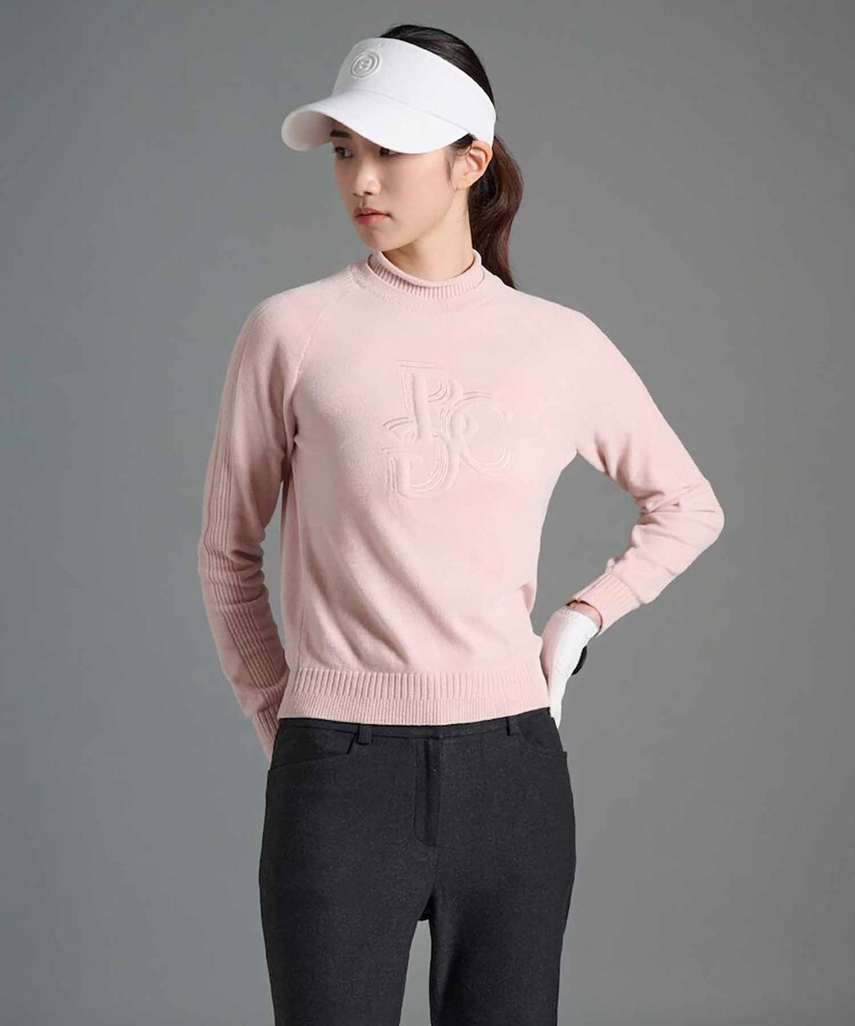 빈폴골프(BEANPOLE GOLF) 여성 원포인트 이중넥 풀오버 - 라이트 핑크