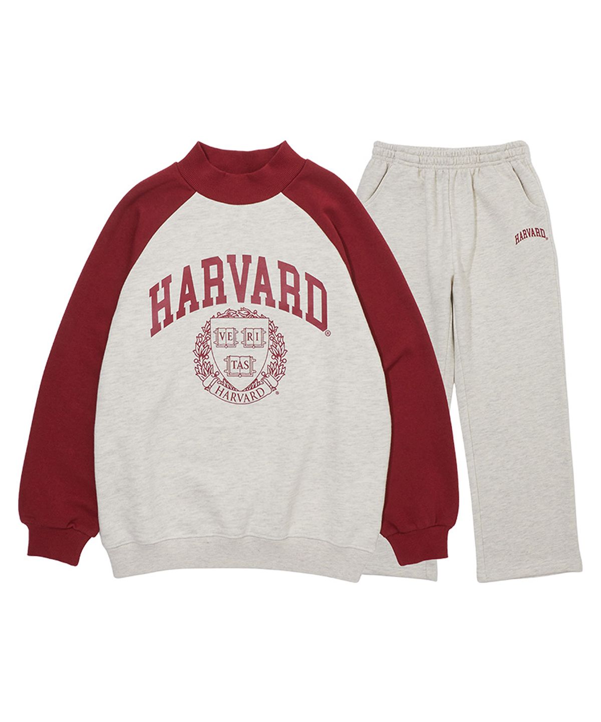하버드 키즈(HARVARD KIDS) 빅로고 하이넥 맨투맨 셋업 B5F010
