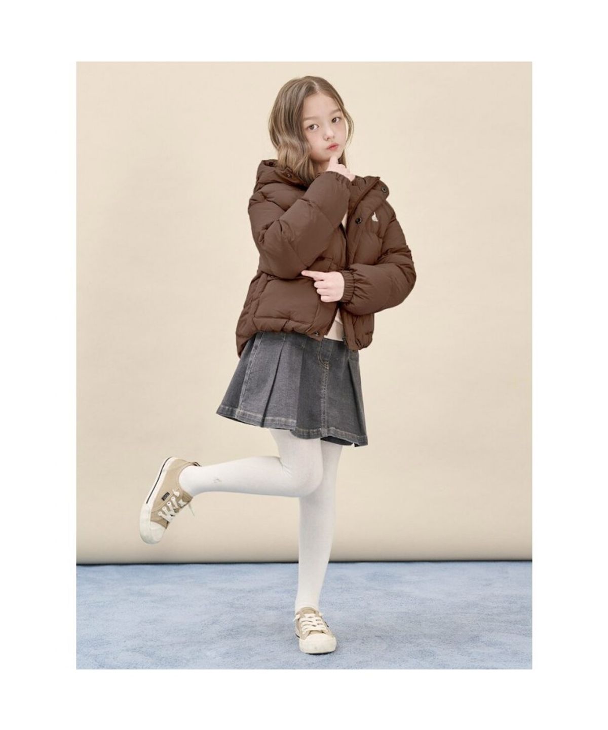 빈폴 키즈(BEANPOLE KIDS) 귀달이 중경량 다운  브라운 (BI5X38U01D) (BI5X38U01D)