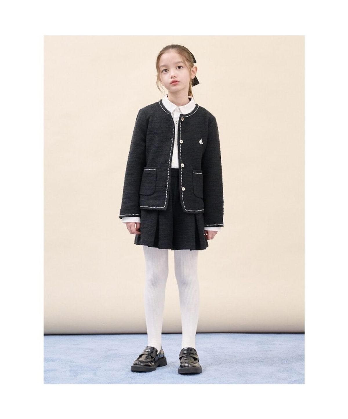 빈폴 키즈(BEANPOLE KIDS) 클래식 저지 트위드 재킷&치마바지 투피스 세트  블랙 (BI5971G925)