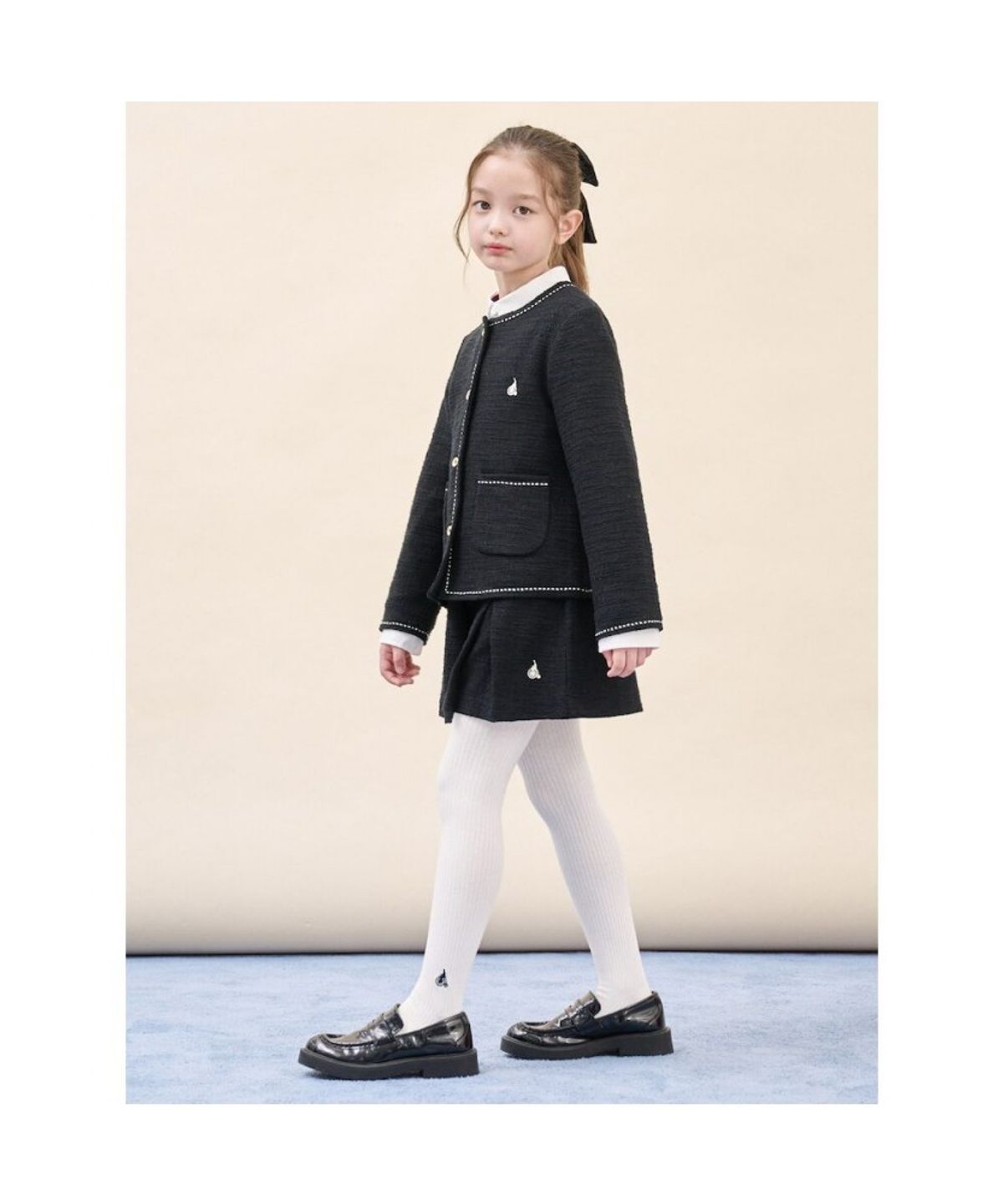 빈폴 키즈(BEANPOLE KIDS) 클래식 저지 트위드 재킷&치마바지 투피스 세트  블랙 (BI5971G925)