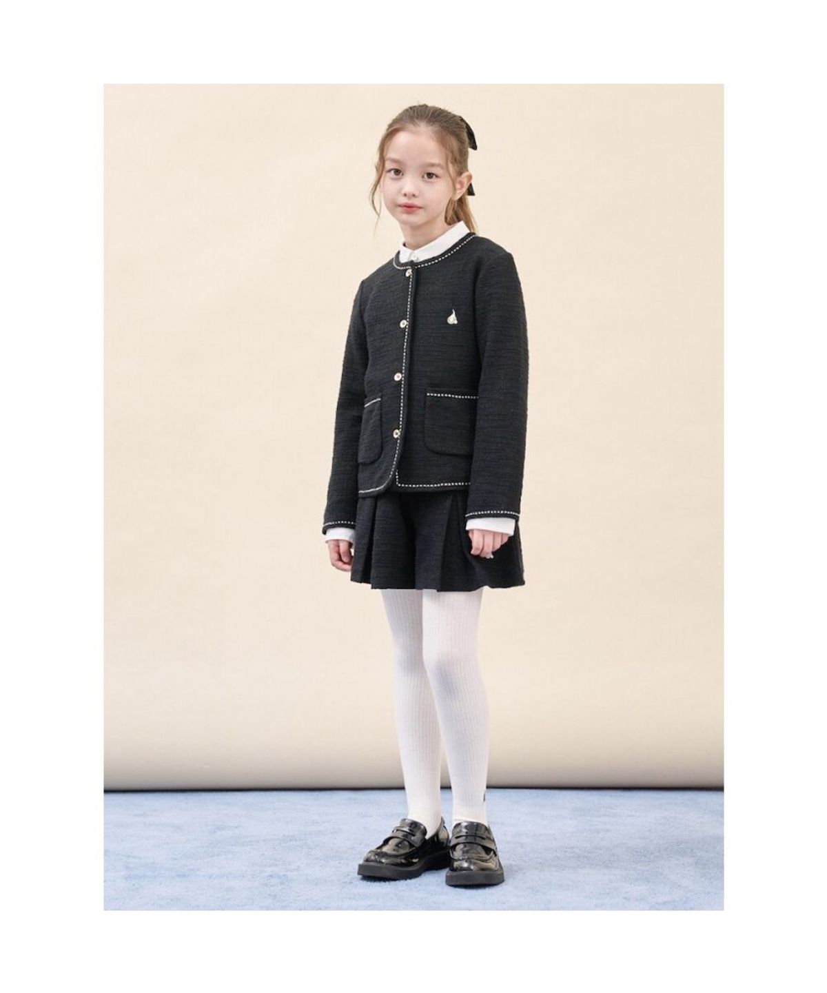 빈폴 키즈(BEANPOLE KIDS) 클래식 저지 트위드 재킷&치마바지 투피스 세트  블랙 (BI5971G925)