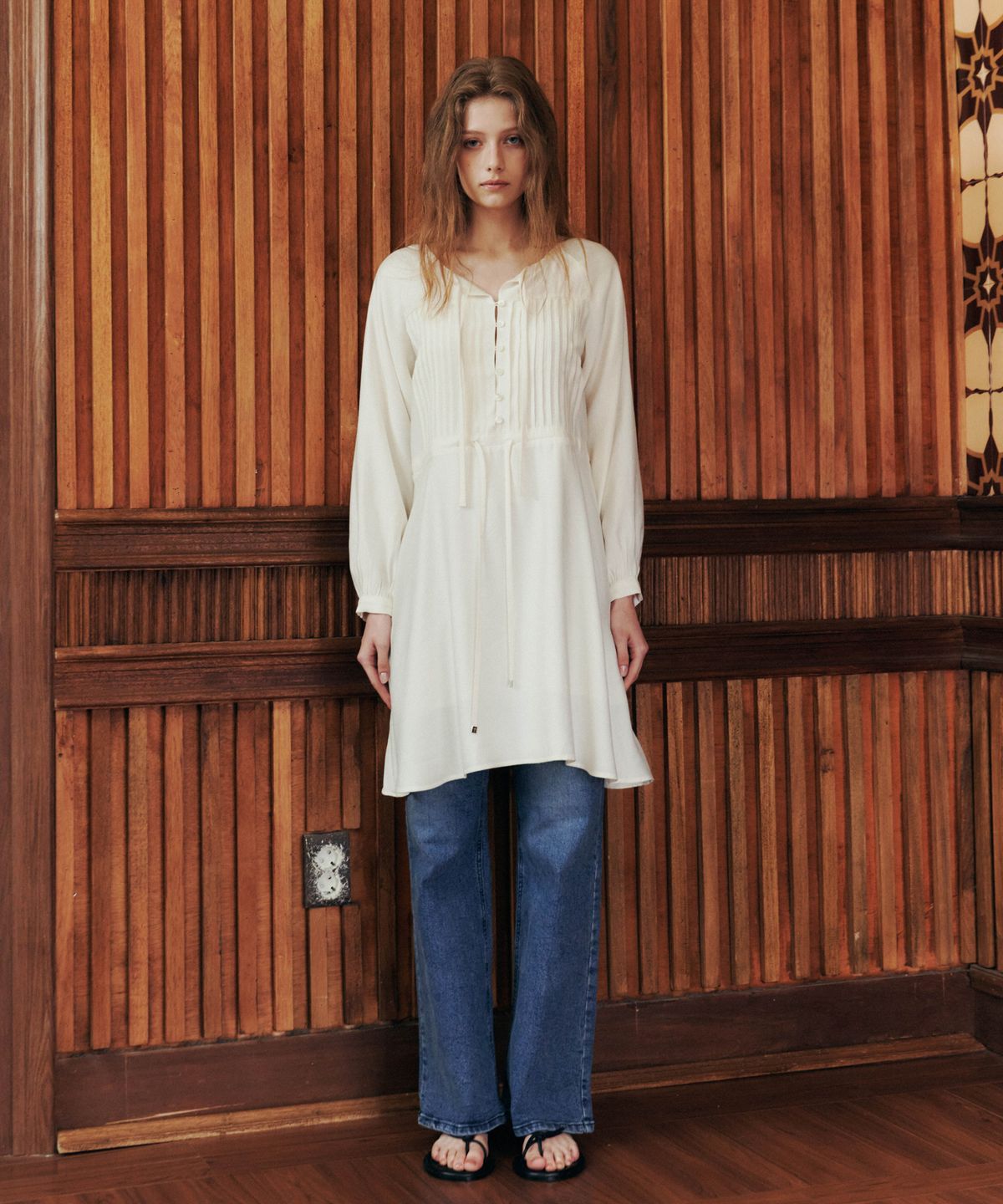 러브어스유(LOVEUSU) Jen Smoke Dress - Long (Ivory)