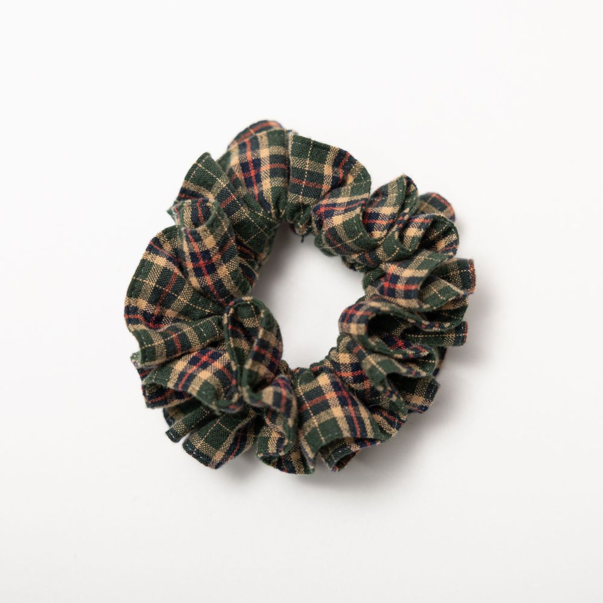 던드롭(DUNDROP) DD_Autumn plaid round scrunchie_2color