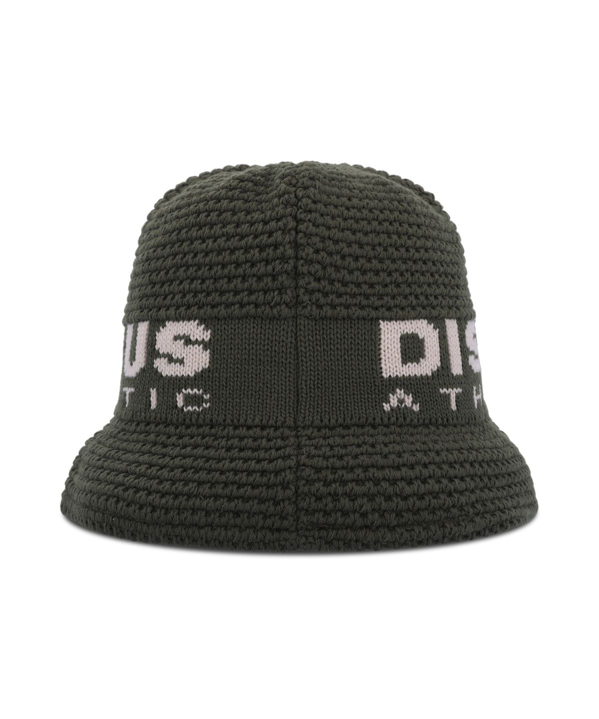 디스커스 애슬레틱(DISCUS ATHLETIC) 로고 자가드 니트 버킷햇 카키