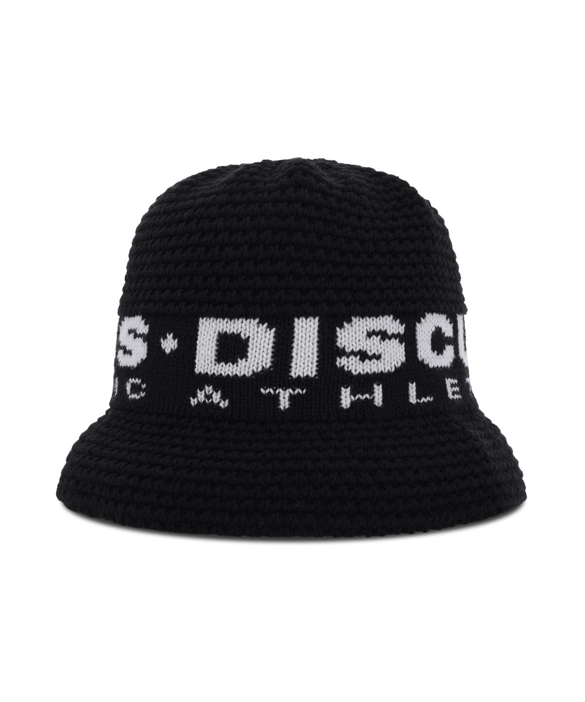 디스커스 애슬레틱(DISCUS ATHLETIC) 로고 자가드 니트 버킷햇 블랙