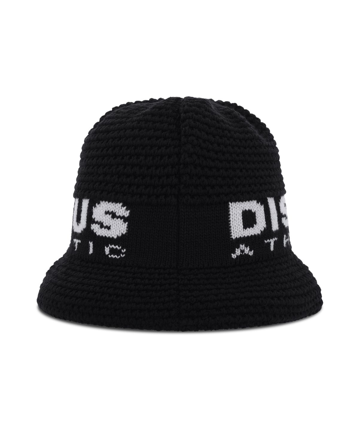 디스커스 애슬레틱(DISCUS ATHLETIC) 로고 자가드 니트 버킷햇 블랙