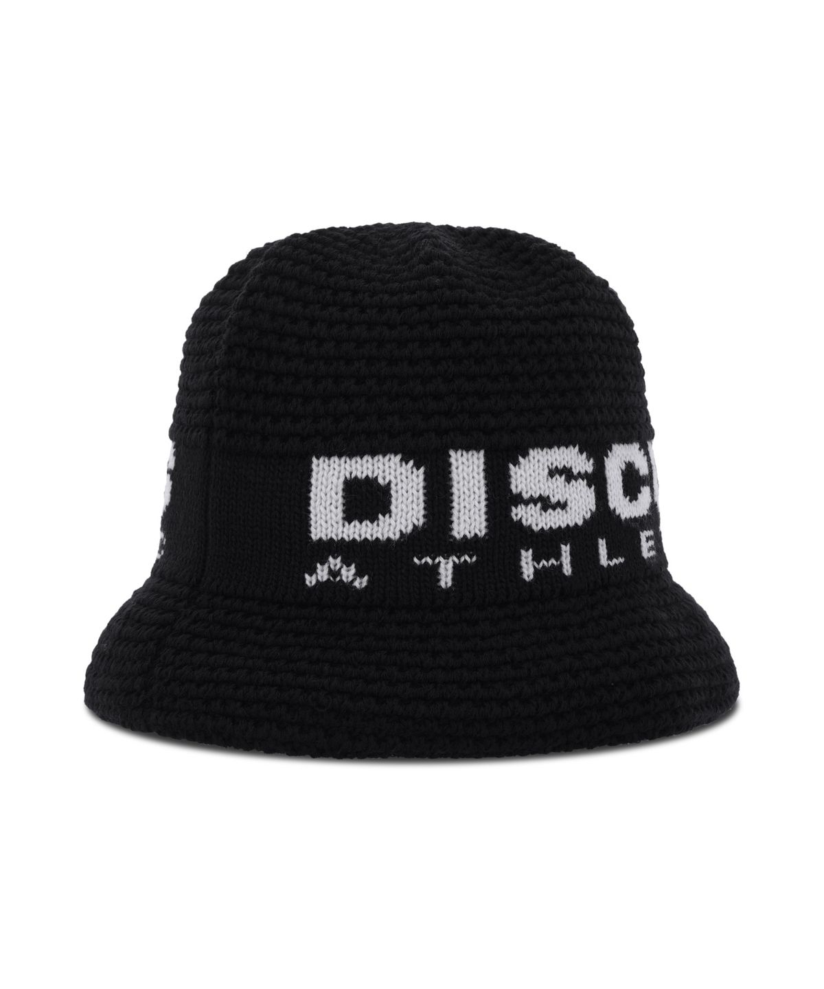 디스커스 애슬레틱(DISCUS ATHLETIC) 로고 자가드 니트 버킷햇 블랙