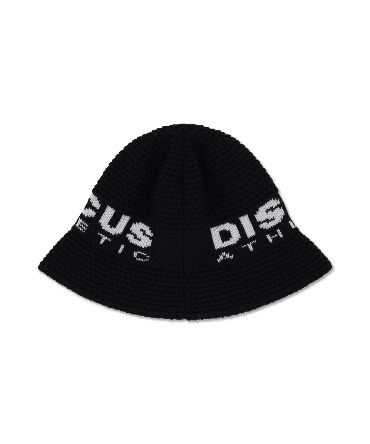 디스커스 애슬레틱(DISCUS ATHLETIC) 로고 자가드 니트 버킷햇 블랙