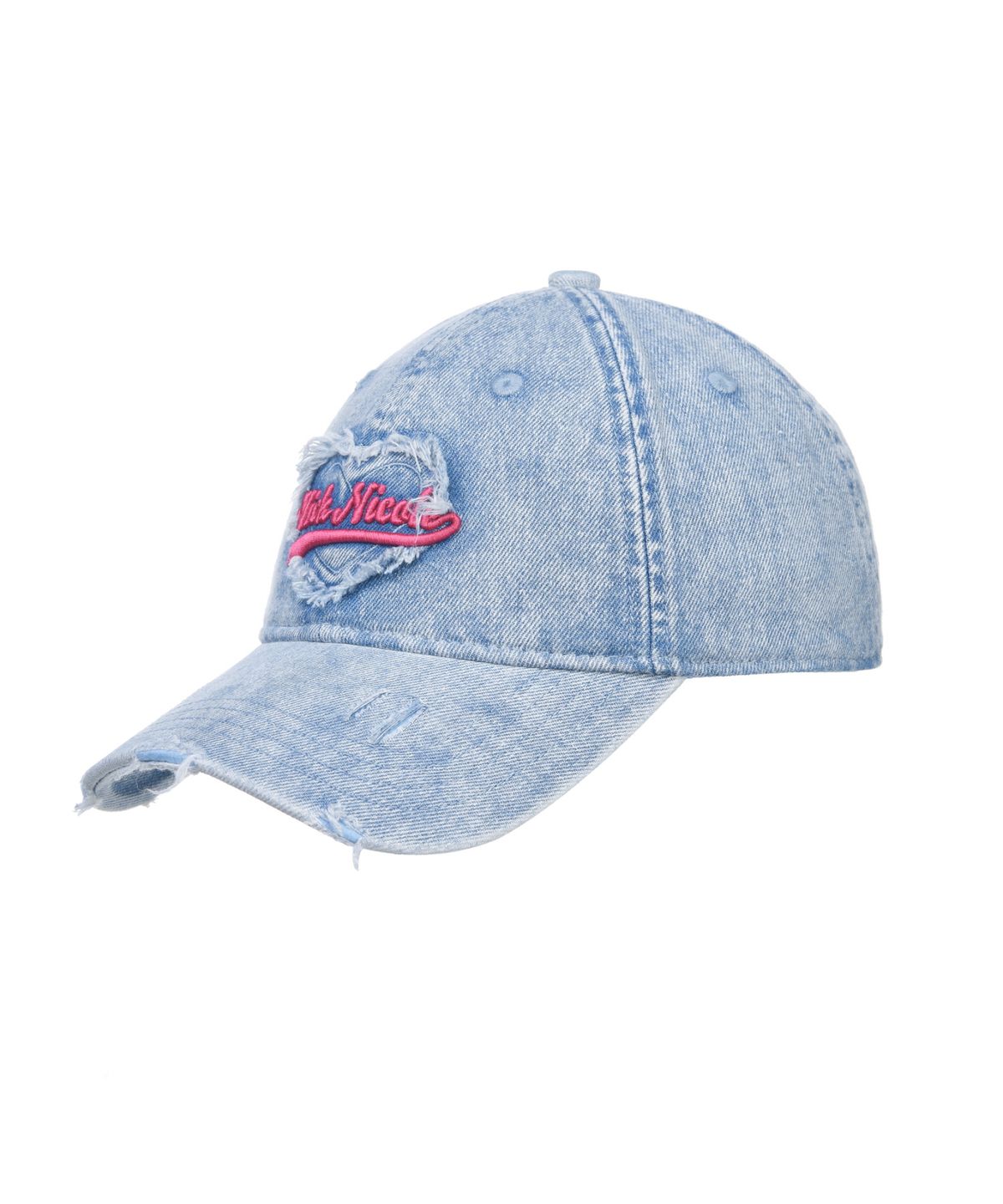 닉앤니콜(NICK&NICOLE) DESTROYED HEART DENIM BALL CAP_BLUE