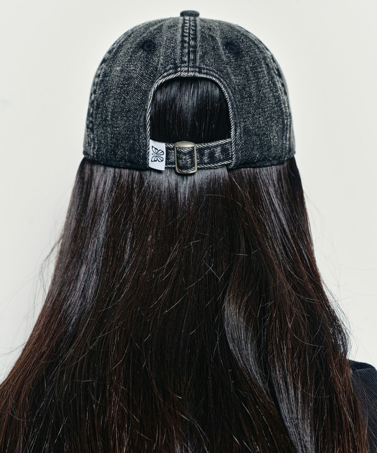 닉앤니콜(NICK&NICOLE) DESTROYED HEART DENIM BALL CAP_BLACK