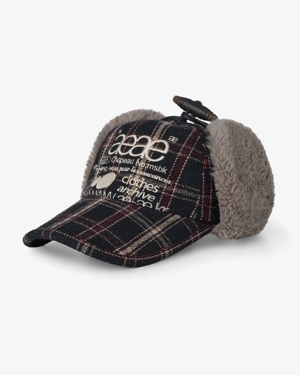 에이이에이이(AEAE) WEB LOGO TROOPER CAP [CHECK BLACK]