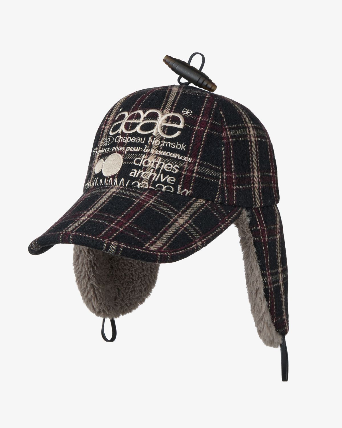에이이에이이(AEAE) WEB LOGO TROOPER CAP [CHECK BLACK]
