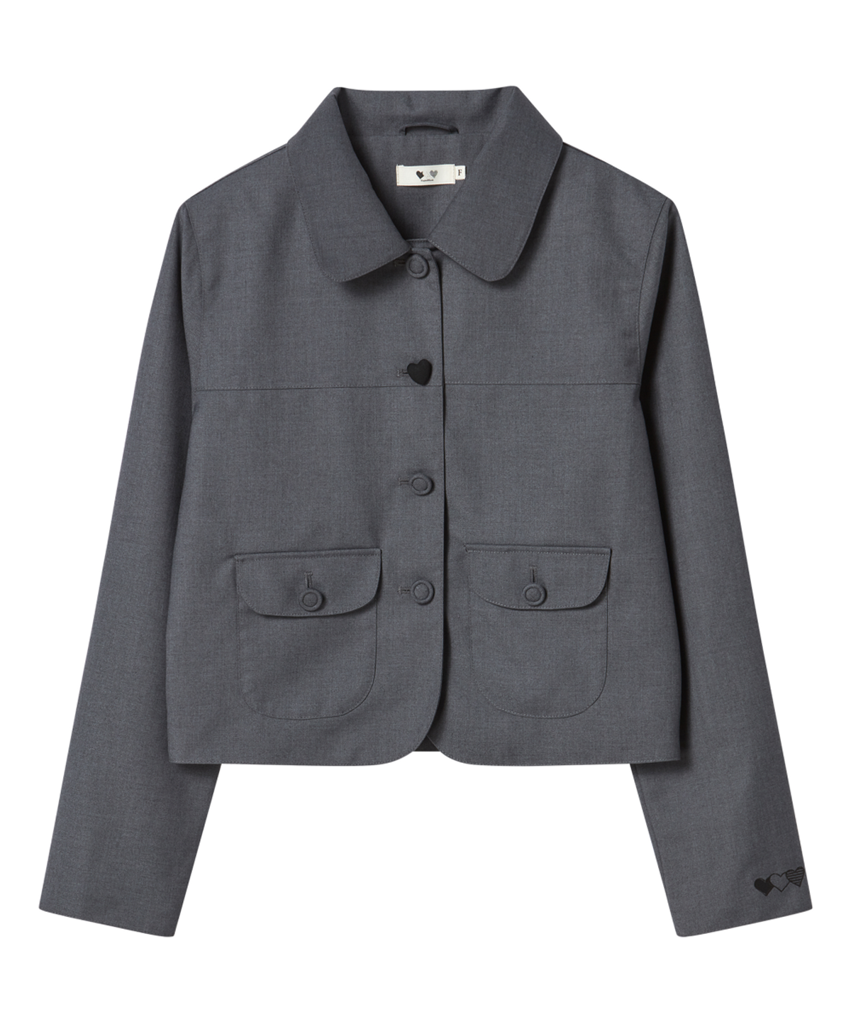 로긴 앤 로지(ROGIN N ROSIE) Heart Button Point Blazer Jacket Charcoal