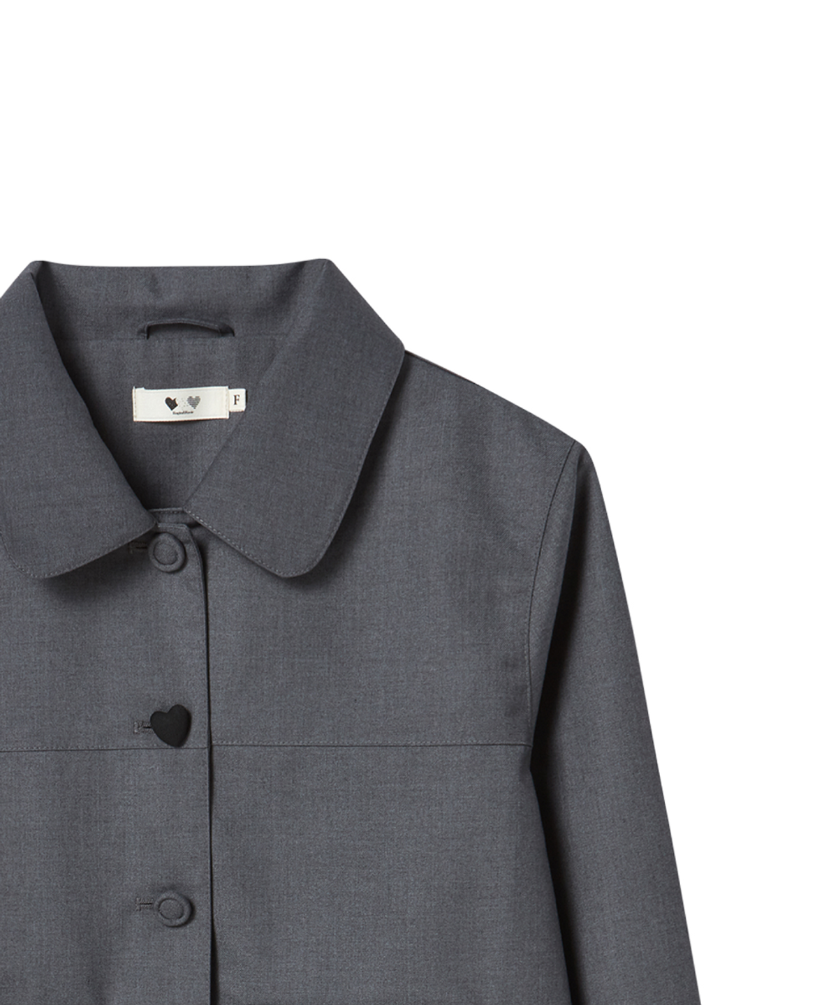 로긴 앤 로지(ROGIN N ROSIE) Heart Button Point Blazer Jacket Charcoal