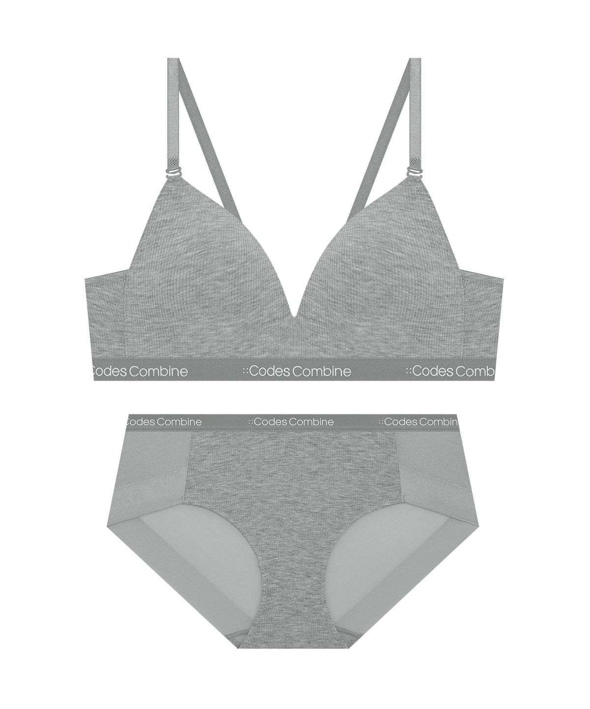 코데즈컴바인 이너웨어(CODES COMBINE INNERWEAR) 텐셀 골지 트라이앵글 햄팬티 세트